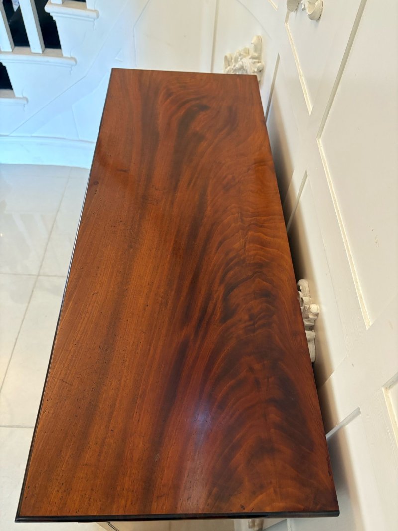 Antique Victorian Quality Figured Mahogany Glazed Bookcase - Image 7